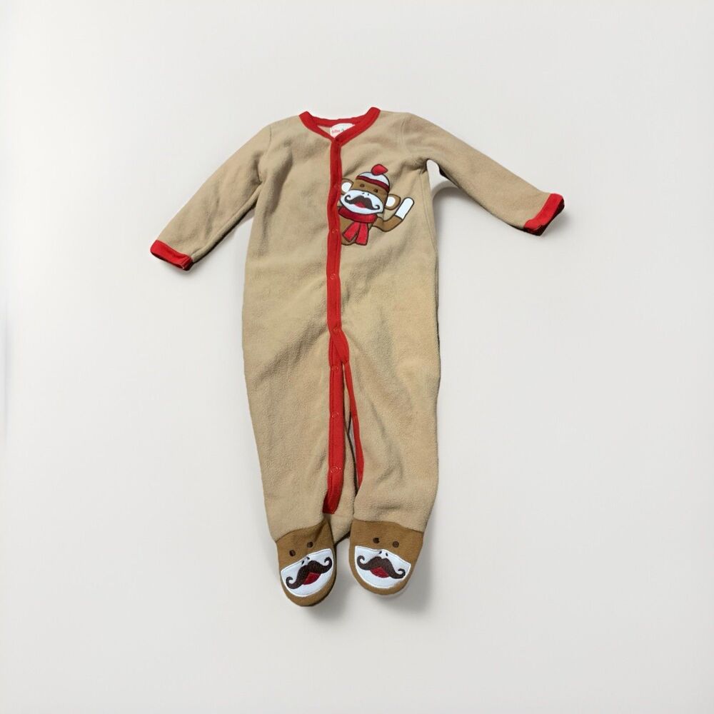 Toddler Vintage Sock Monkey Halloween Costume Footie Pajamas Sleeper 18 Month